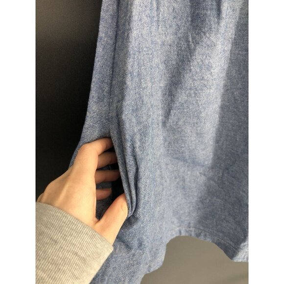 5L2F Denim Off-Shoulder Dress With White Tassel Trim Girls S Blue USA Boho Chic - Picture 4 of 8